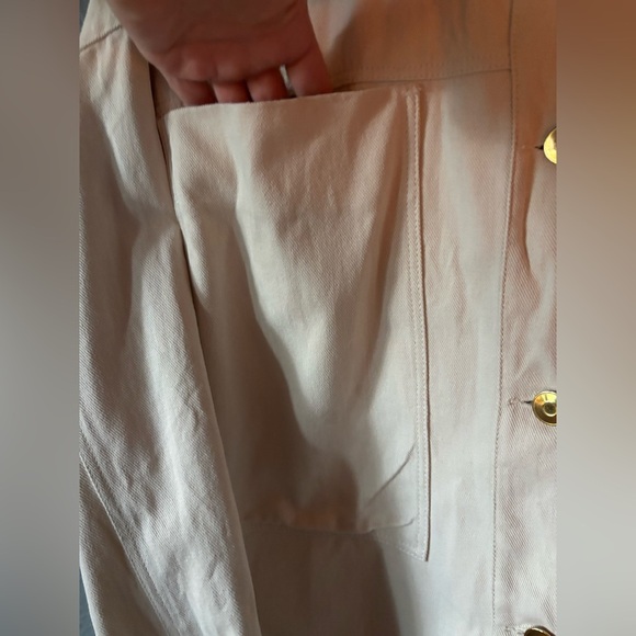 Zara | lightweight | denim | ivory | shacket | M - Picture 8 of 10